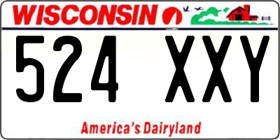 WI license plate 524XXY