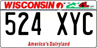 WI license plate 524XYC