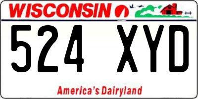 WI license plate 524XYD