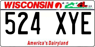 WI license plate 524XYE