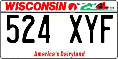 WI license plate 524XYF