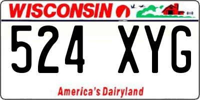 WI license plate 524XYG