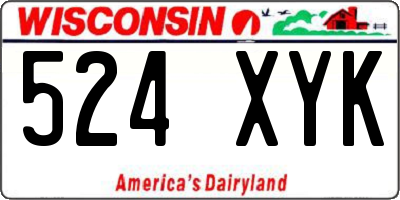 WI license plate 524XYK