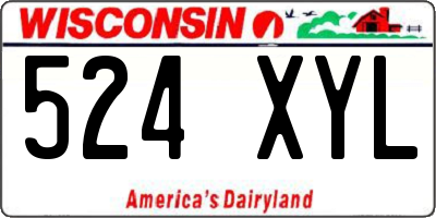 WI license plate 524XYL
