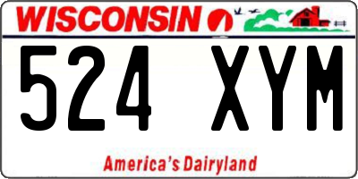 WI license plate 524XYM
