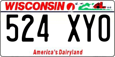 WI license plate 524XYO