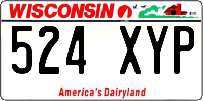 WI license plate 524XYP