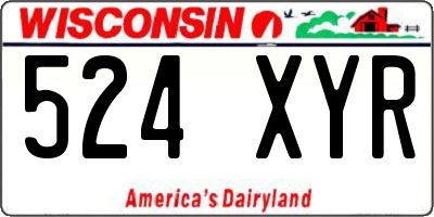 WI license plate 524XYR
