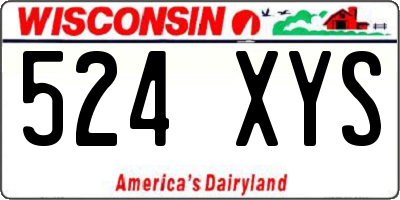 WI license plate 524XYS