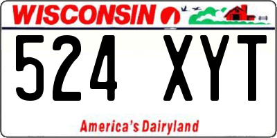 WI license plate 524XYT