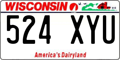 WI license plate 524XYU