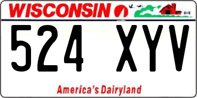WI license plate 524XYV
