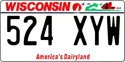 WI license plate 524XYW