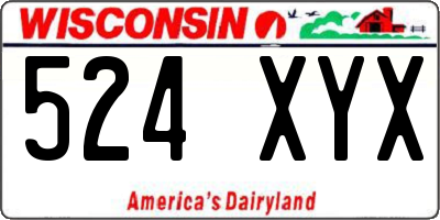 WI license plate 524XYX