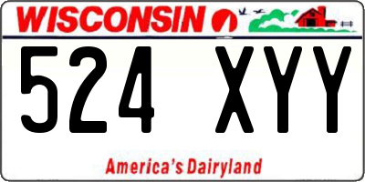 WI license plate 524XYY