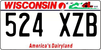 WI license plate 524XZB