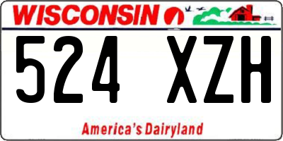 WI license plate 524XZH