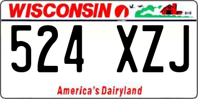 WI license plate 524XZJ