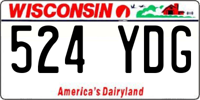WI license plate 524YDG