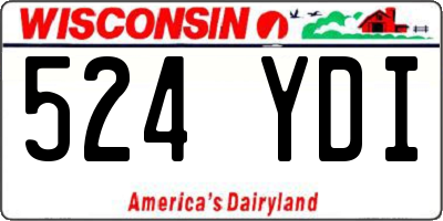 WI license plate 524YDI