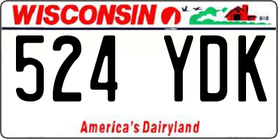WI license plate 524YDK