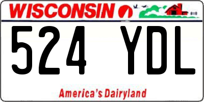 WI license plate 524YDL