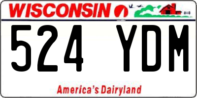 WI license plate 524YDM