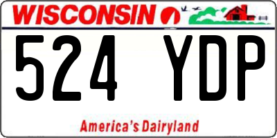 WI license plate 524YDP
