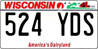 WI license plate 524YDS