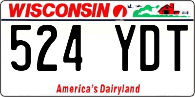 WI license plate 524YDT