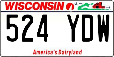 WI license plate 524YDW
