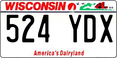 WI license plate 524YDX