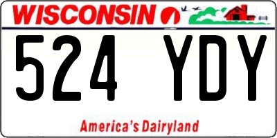 WI license plate 524YDY