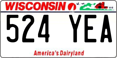WI license plate 524YEA