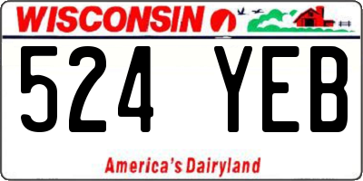WI license plate 524YEB