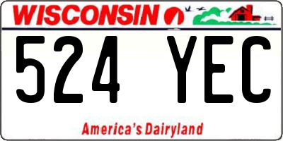 WI license plate 524YEC