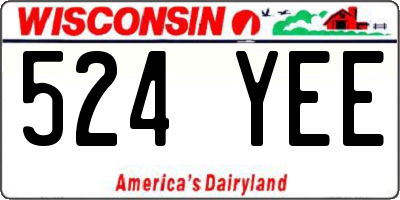 WI license plate 524YEE