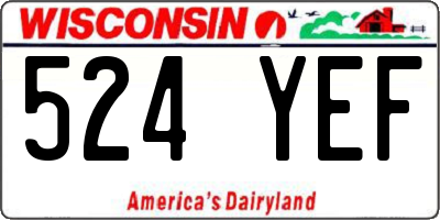 WI license plate 524YEF