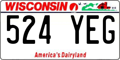 WI license plate 524YEG