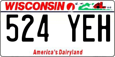WI license plate 524YEH