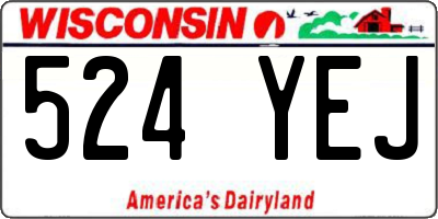 WI license plate 524YEJ