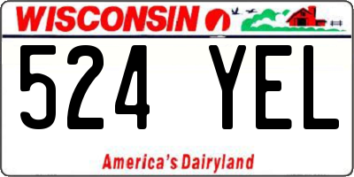 WI license plate 524YEL