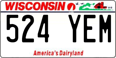 WI license plate 524YEM