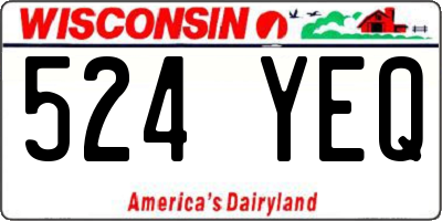 WI license plate 524YEQ
