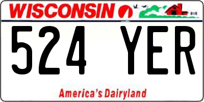 WI license plate 524YER
