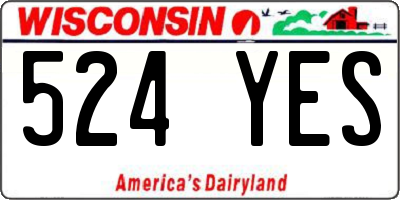 WI license plate 524YES