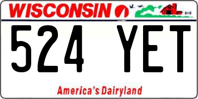 WI license plate 524YET