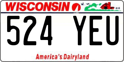 WI license plate 524YEU