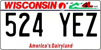 WI license plate 524YEZ