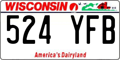 WI license plate 524YFB